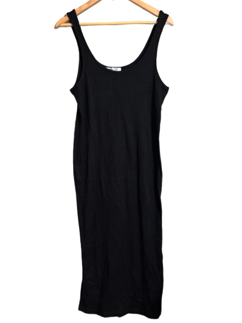 New Double Zero Brand Black Ribbed Fitted Dress Women’s Size L